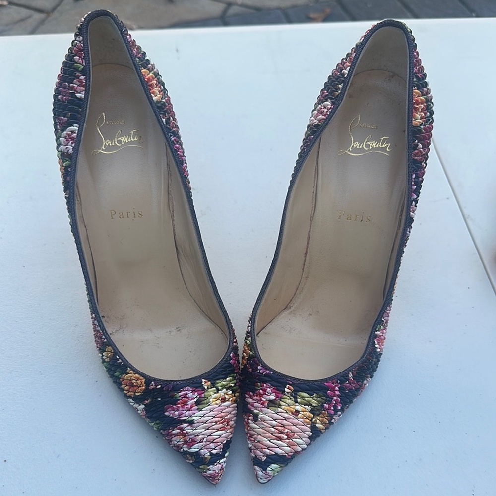 Christian Louboutin Colorful Heels with Red Soles